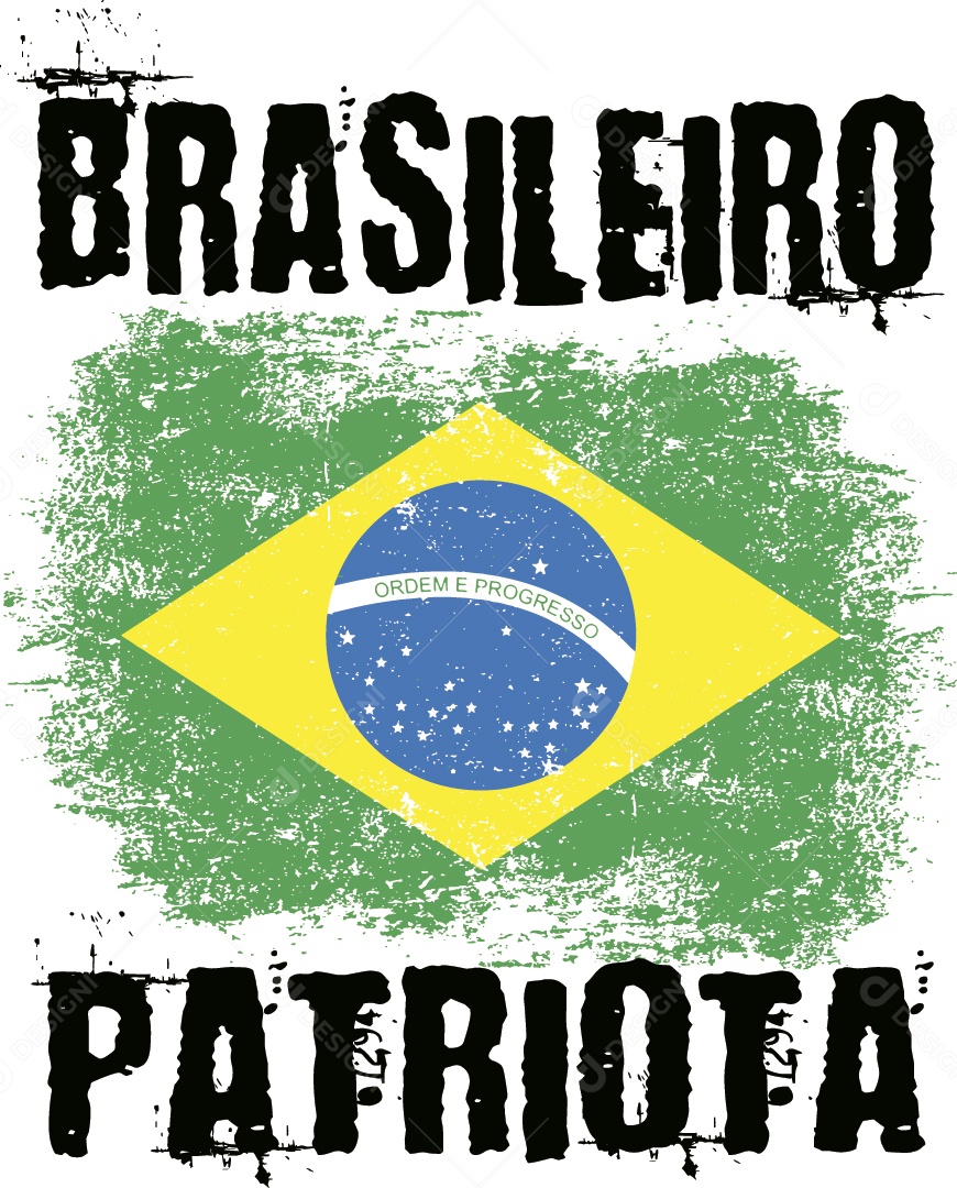 Lettering Brasileiro Patriota Ilustração Vetor EPS