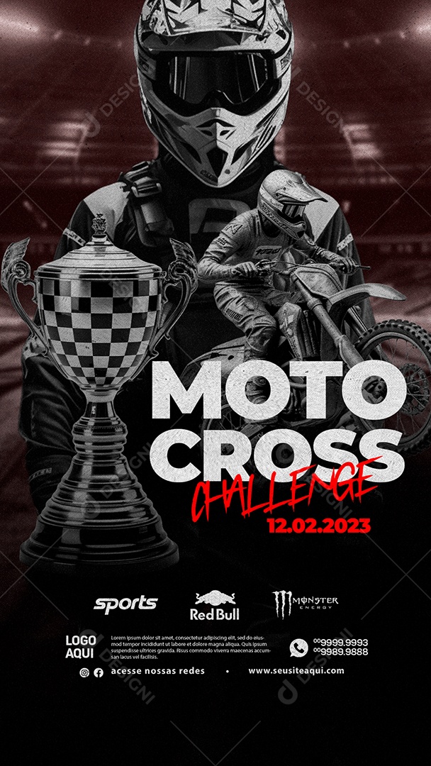 Story Moto Cross Challenge Social Media PSD Editável