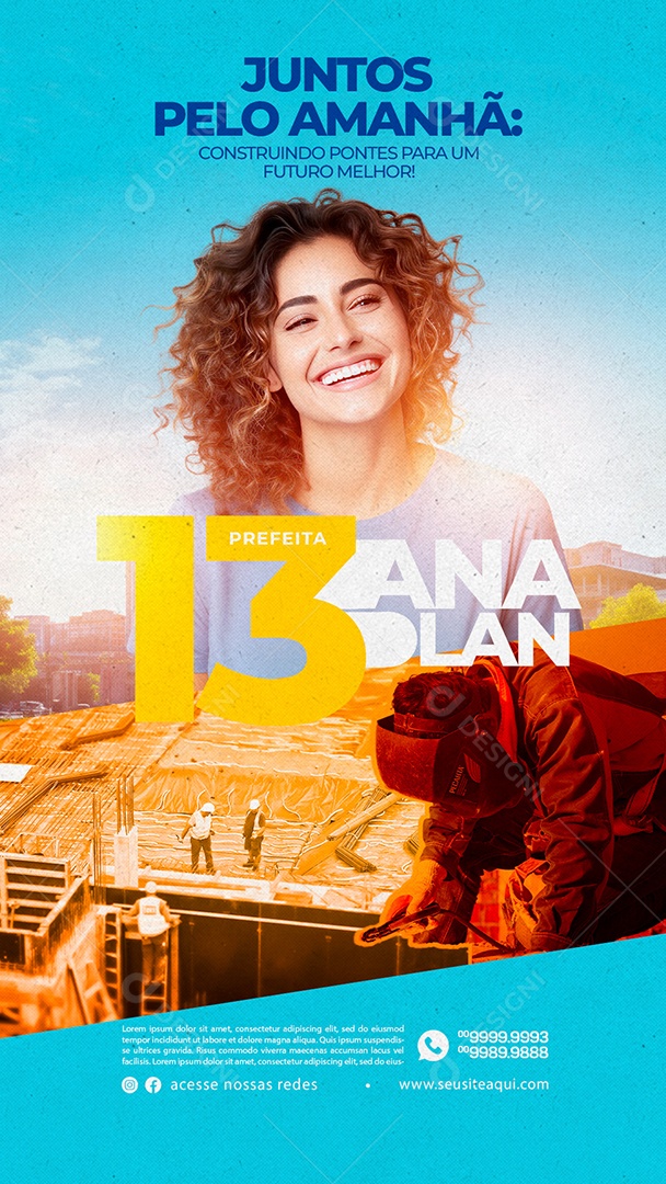 Story Política Juntos Pelo Amanhã Prefeita Ana Social Media PSD Editável