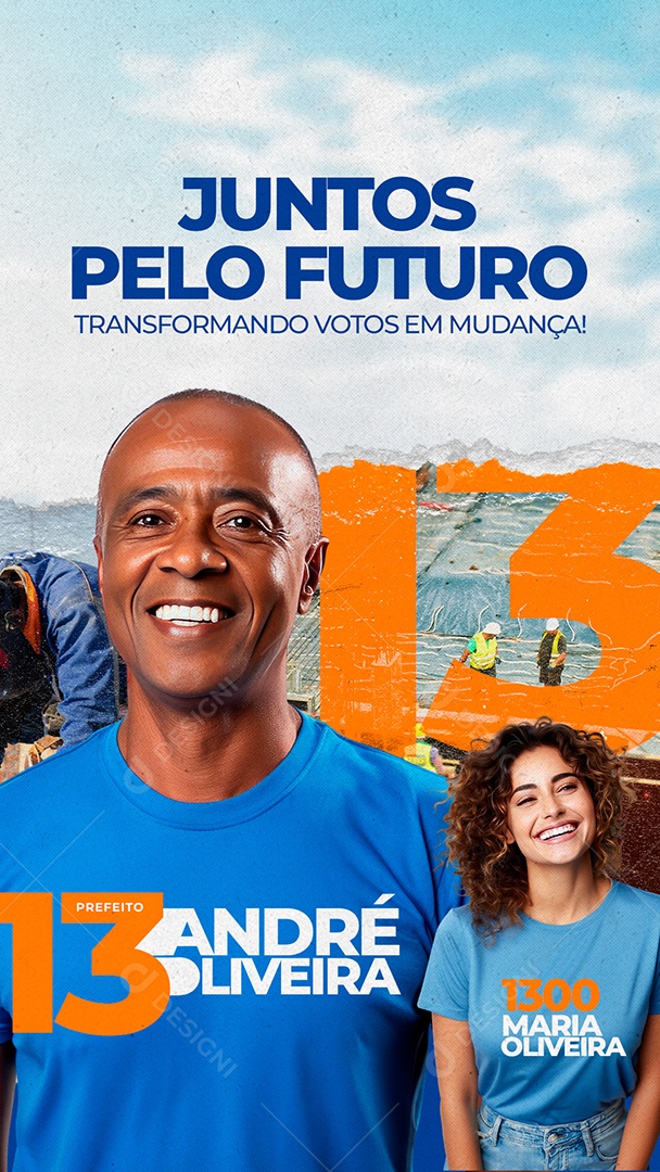 Story Política Juntos Pelo Futuro Transformando Votos em Mudança Social Media PSD Editável