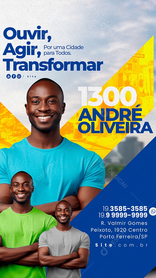 Story Política Ouvir Agir Transformar Social Media PSD Editável