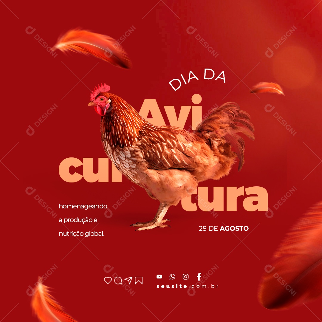 Dia da Avicultura Homenageando a Produção e Nutrição Global Social Media PSD Editável