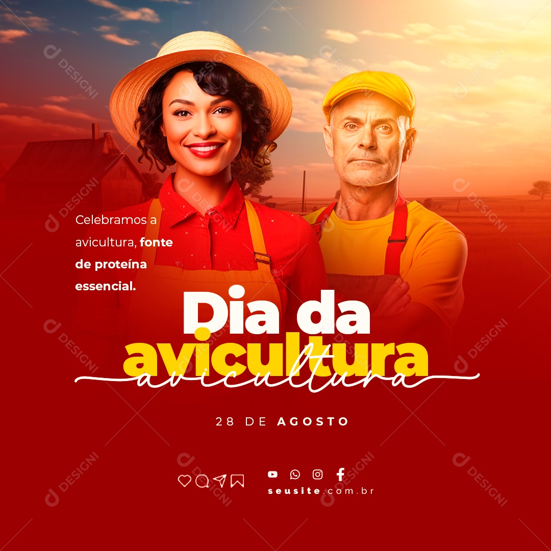 Dia da Avicultura Celebramos a Fonte de Proteína Essencial Social Media PSD Editável