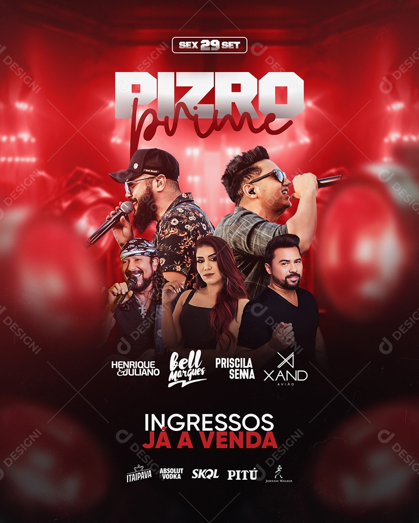 Flyer Feed Pizro Prime Social Media PSD Editável