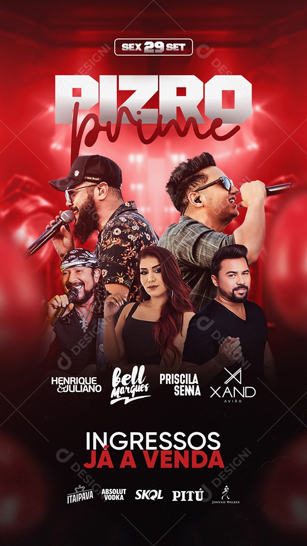 Social Media Flyer Story Pizro Prime Sertanejo PSD Editável