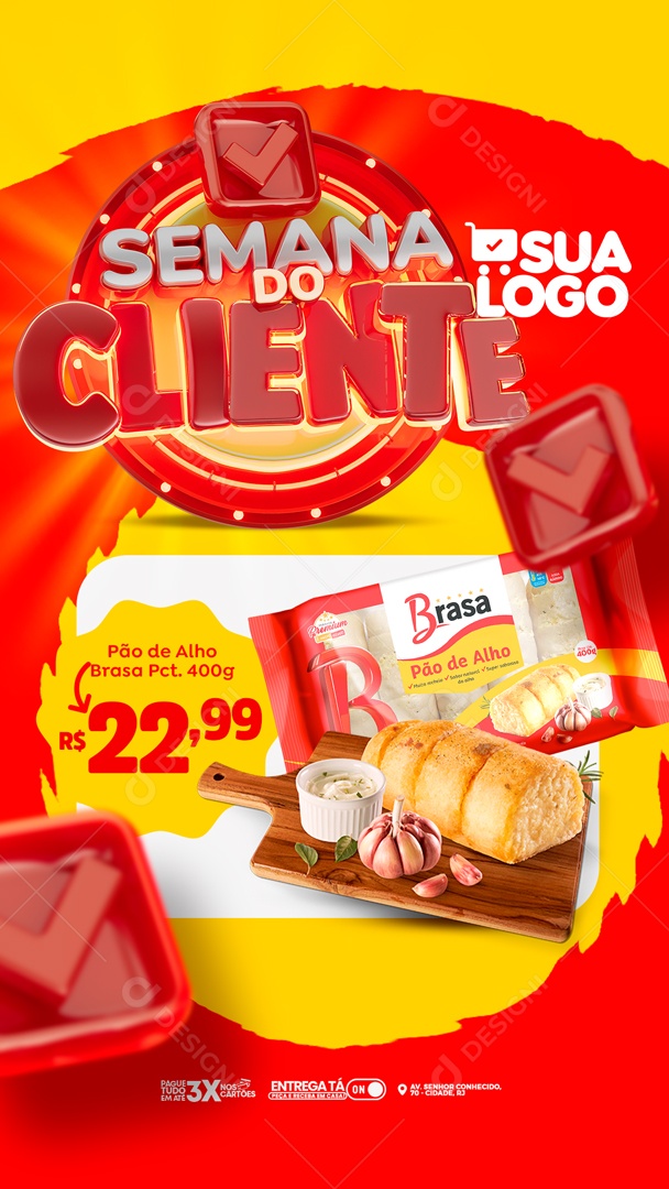 Social Media Story Semana Do Cliente Churrasco PSD Editável