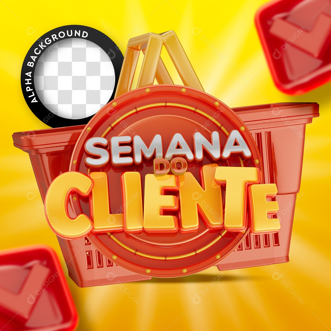 Semana Do Cliente Selo 3D Para Composição PSD