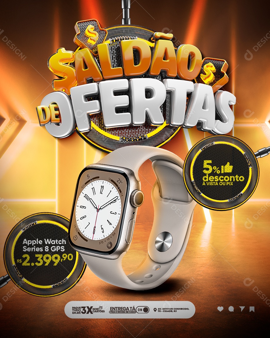 Feed Saldão De Ofertas Loja De Eletrônicos Social Media PSD Editável