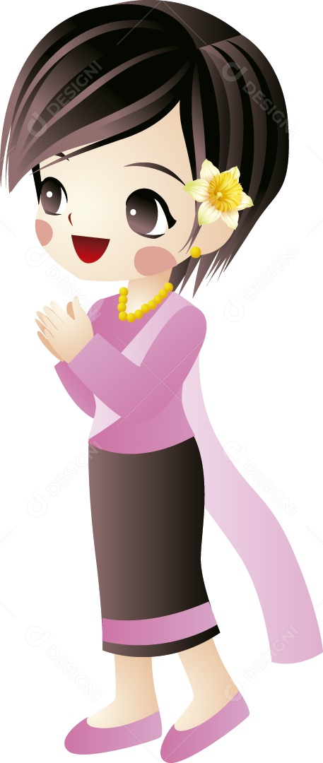 Garota de Rosa Ilustrações Vetor EPS