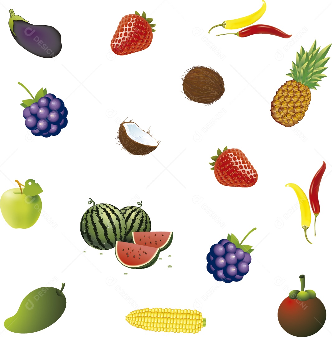 Frutas Ilustração Vetor EPS