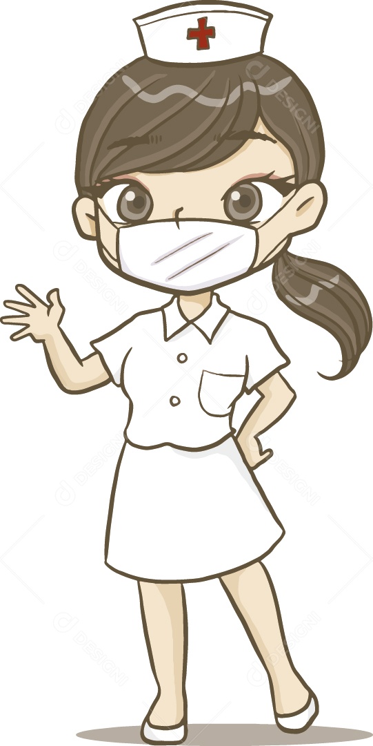 Enfermeira Ilustração Vetor EPS