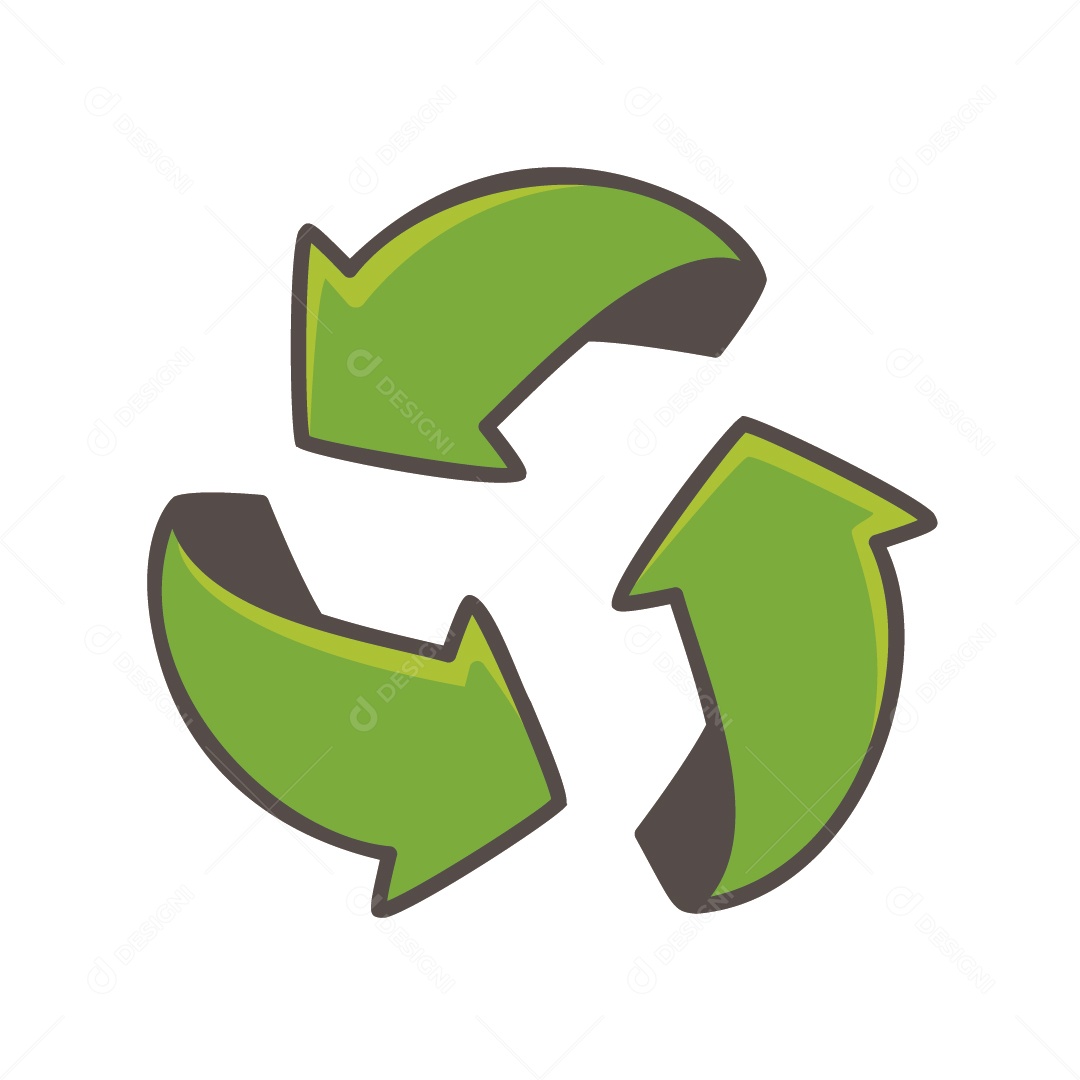 Ícone de Reciclagem Verde Ilustração Vetor EPS