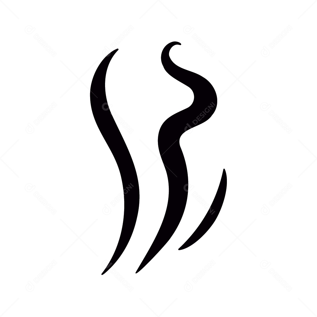 Ilustração Efeito de Fumaça Mau Cheiro Preto e Branco Vetor EPS