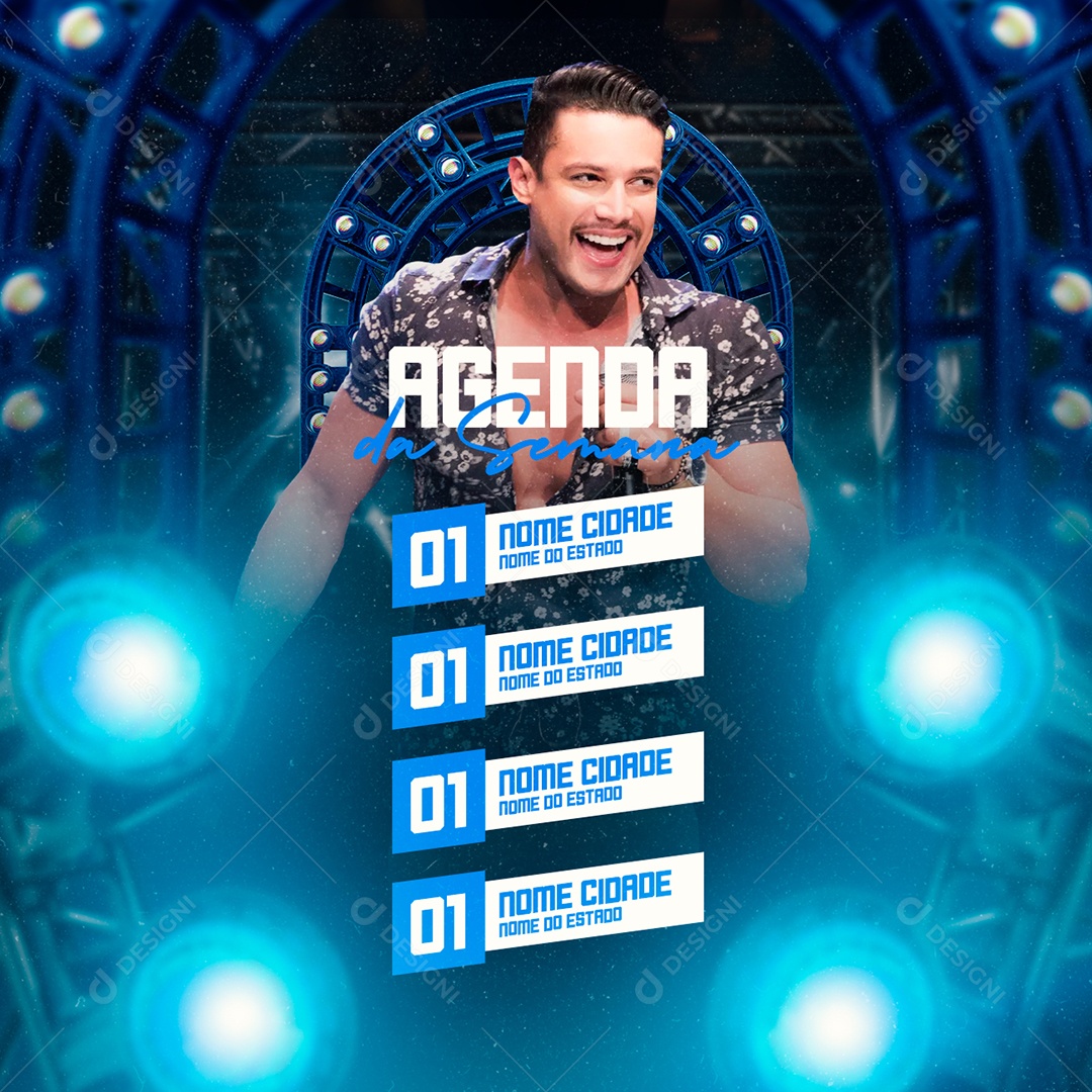 Flyer Agenda da Semana Social Media PSD Editável