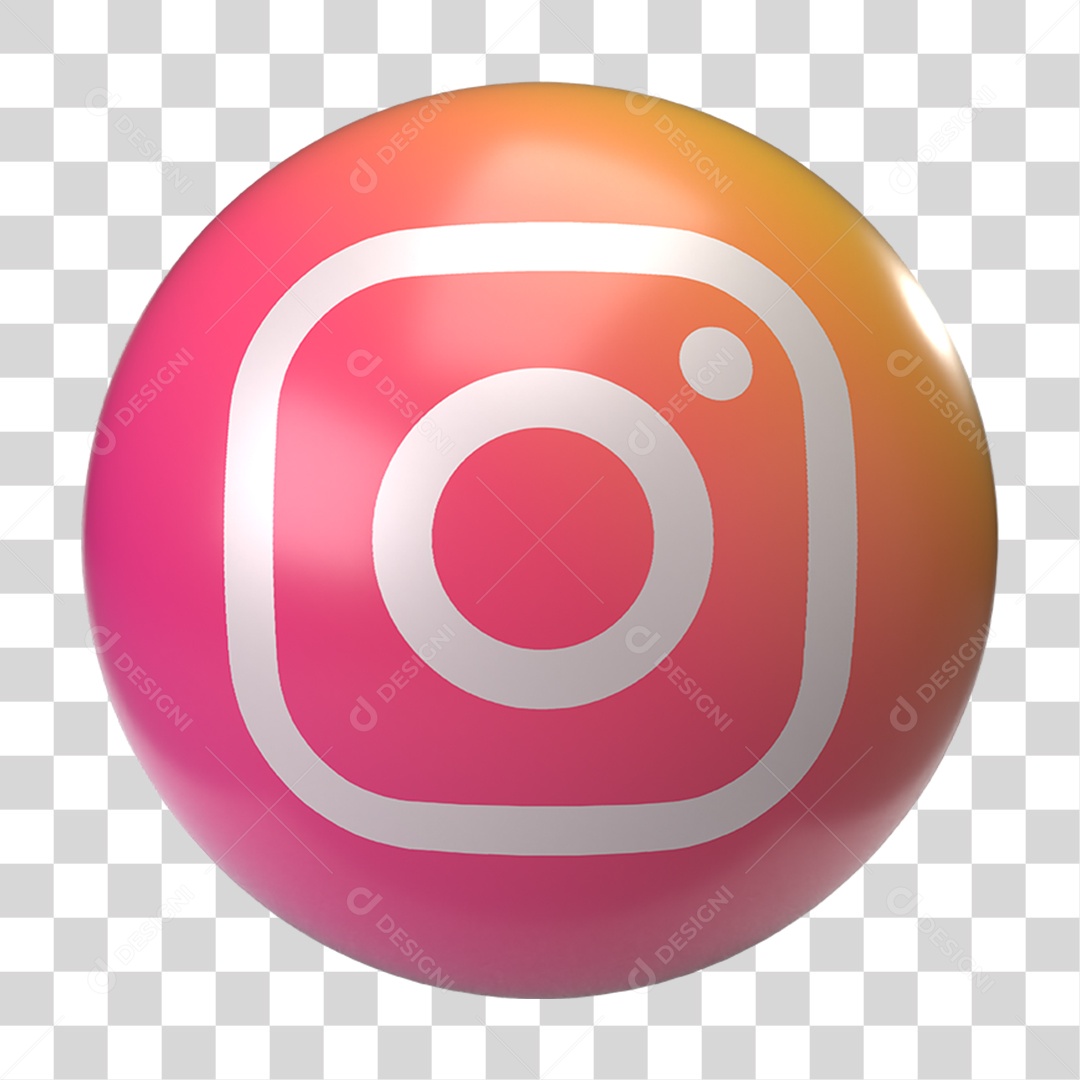 Ícone 3D Instagram PNG Transparente
