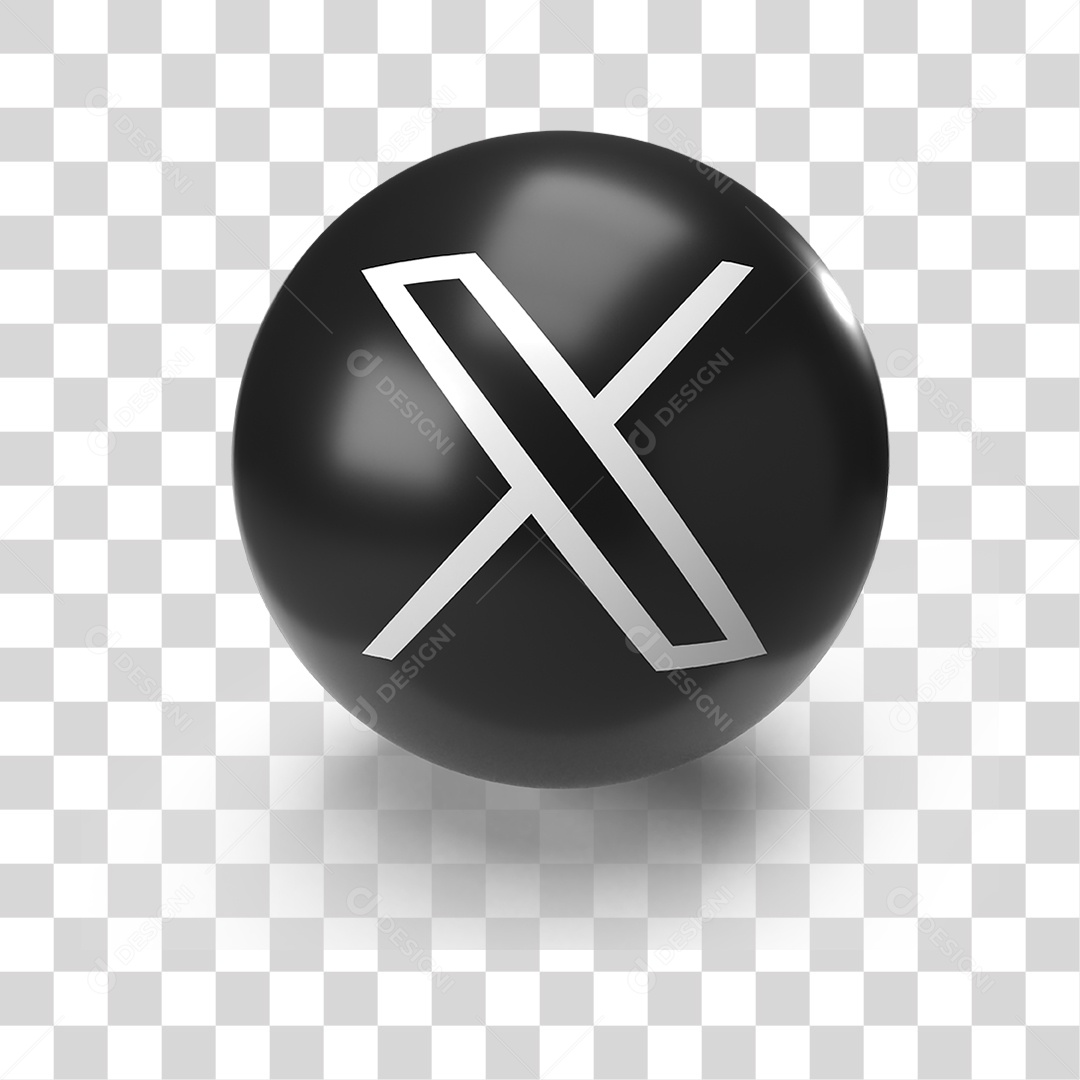 Ícone 3D Ícone X PNG Transparente