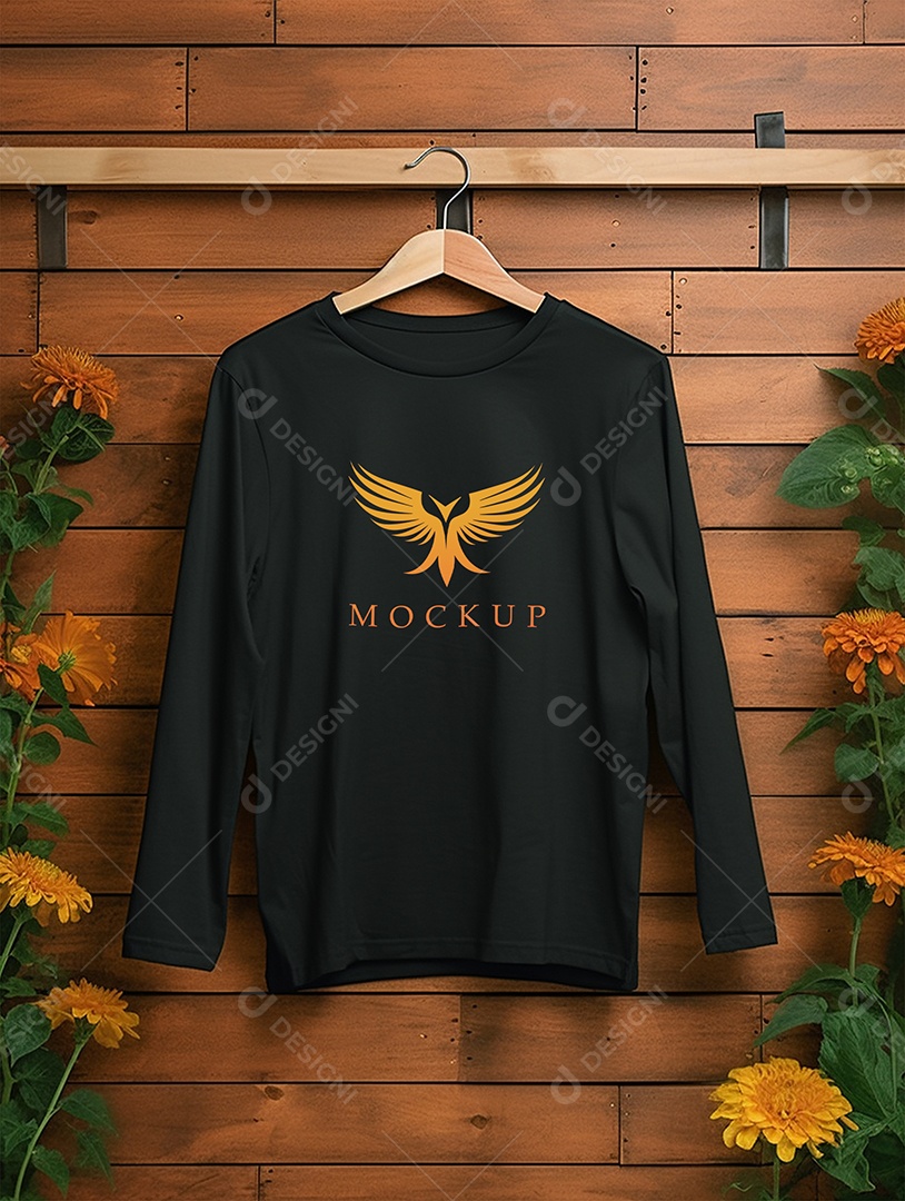 Mockup de Camiseta Manga Longa PSD Editável