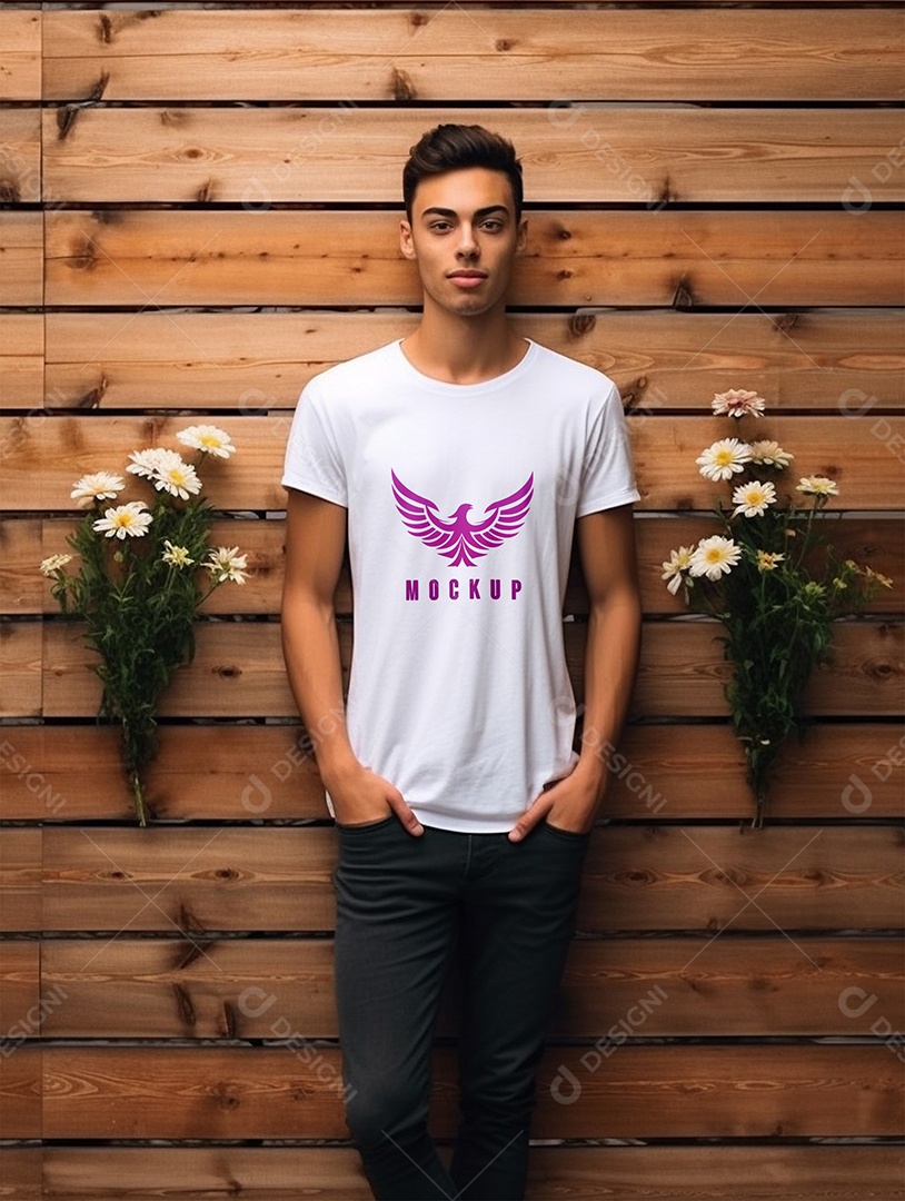 Mockup de Camiseta de Jovem Adolescente PSD Editável