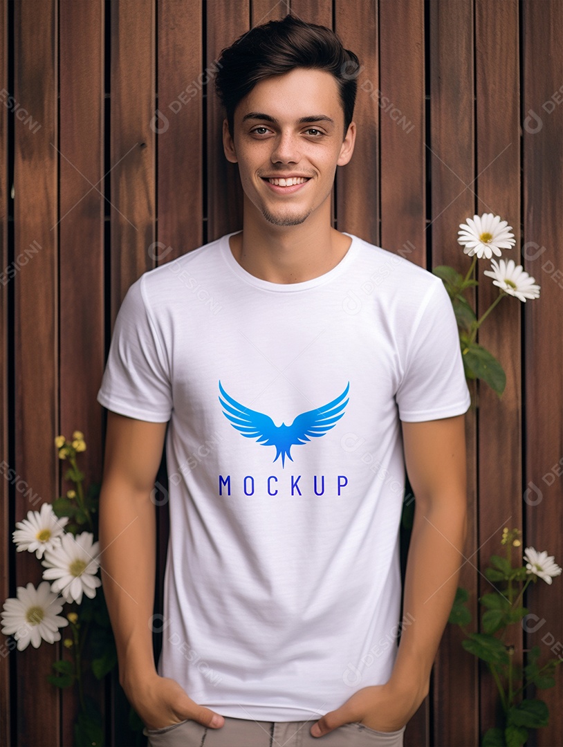 Mockup de Camiseta de Jovem Adolescente PSD Editável