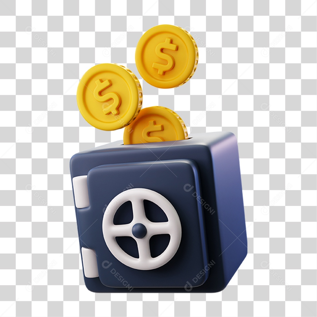 Cofre Dinheiro Sigla Moedas PNG Transparente