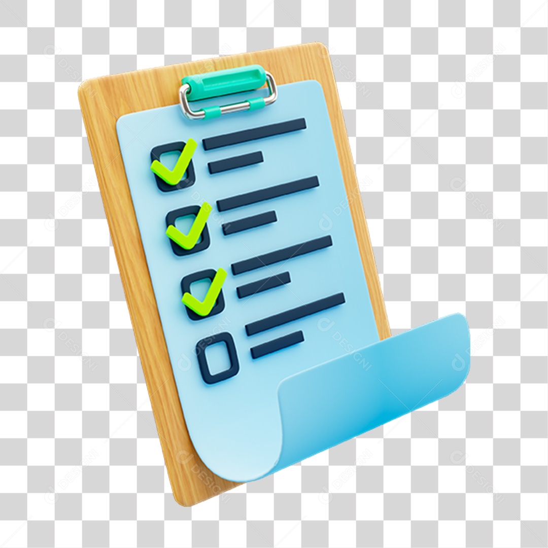 Prancheta com Lista PNG Transparente