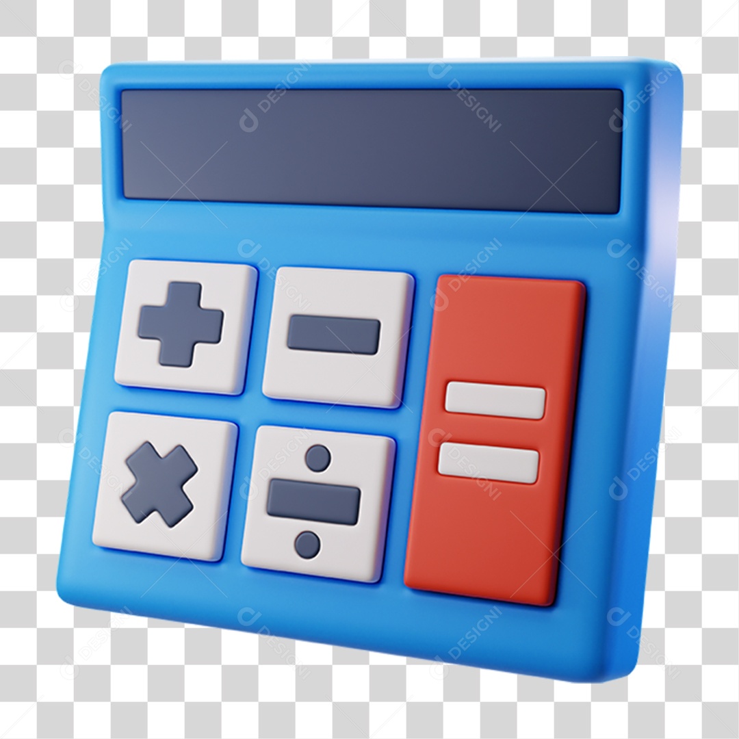 Elemento 3D Calculadora para Composição PNG Transparente