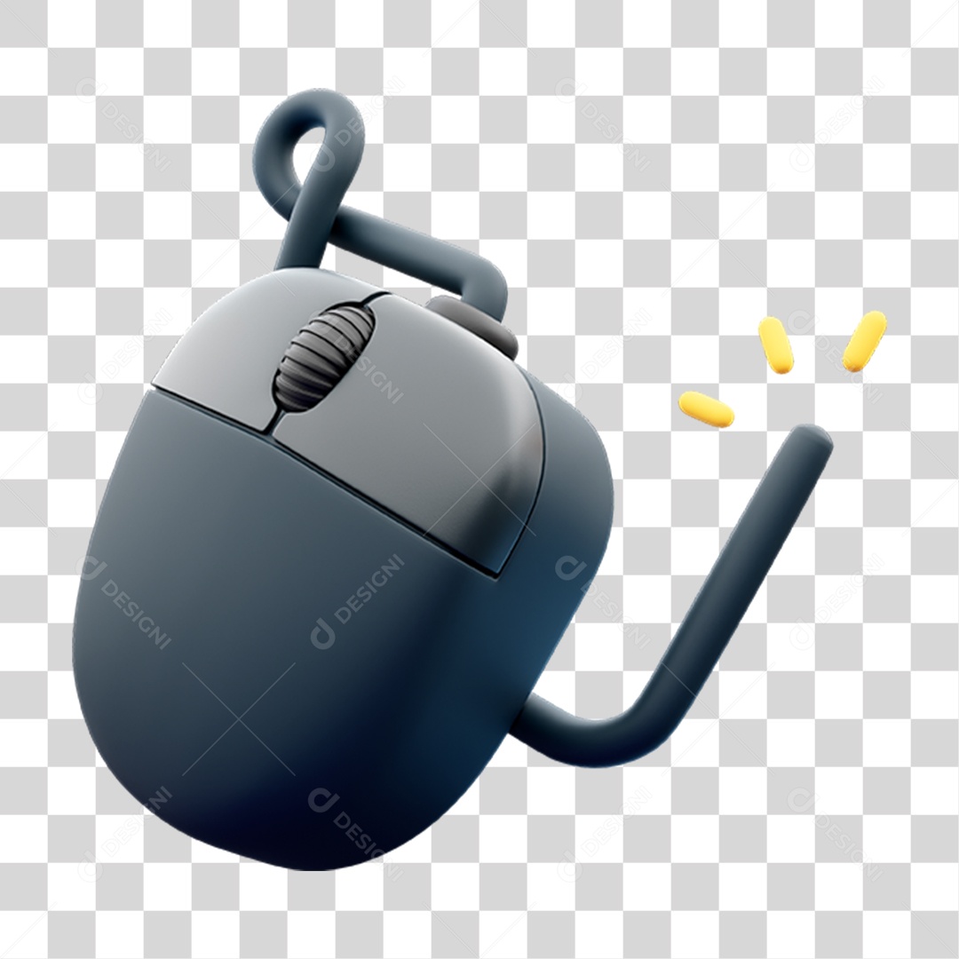 Elemento 3D Mouse de Computador PNG Transparente