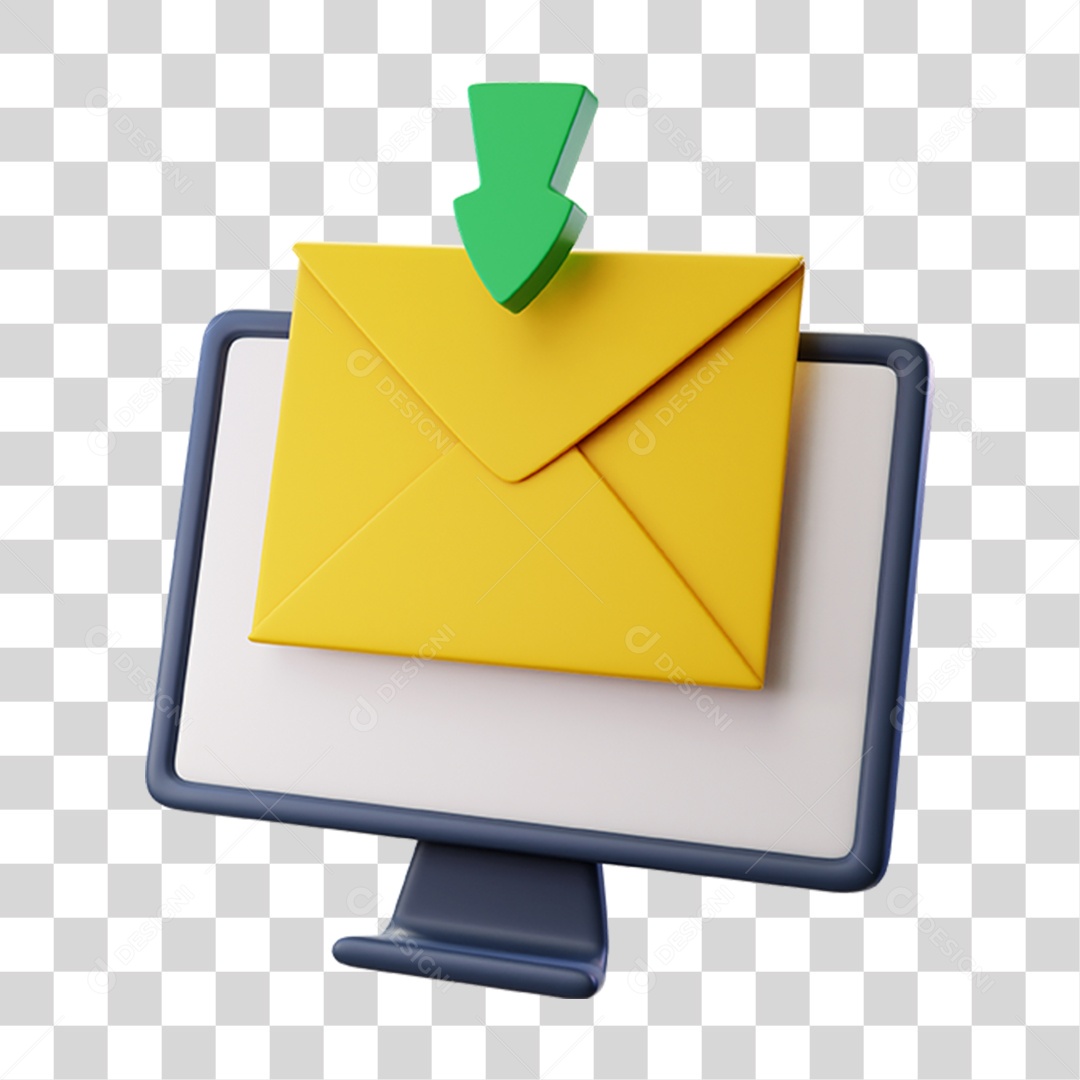 Computer Screen Receiving Transparent PNG File