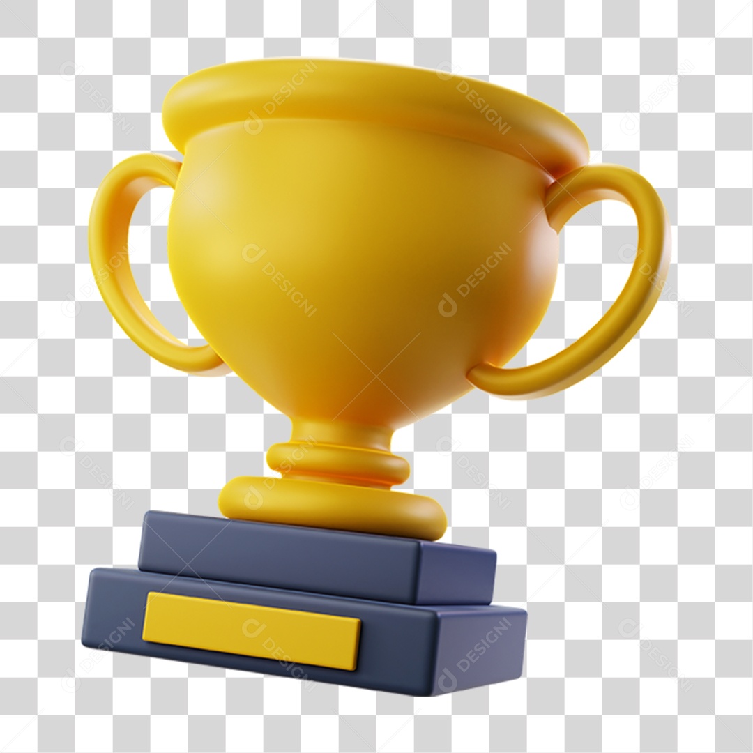 Elemento 3D Troféu Posição Lugar PNG Transparente