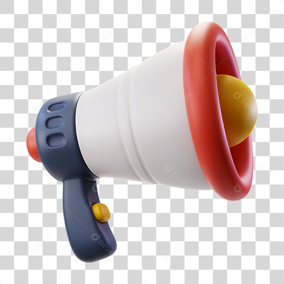 Megafone 3D PNG Transparente