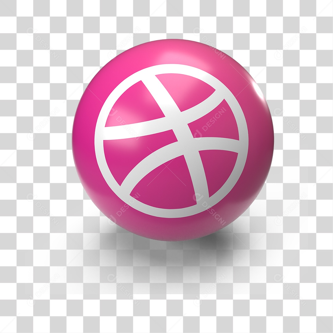 Ícone 3D Dribbble PNG Transparente