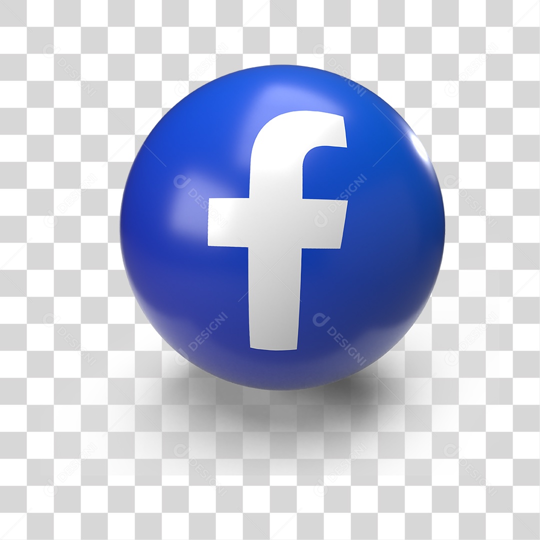 Ícone 3D Facebook PNG Transparente
