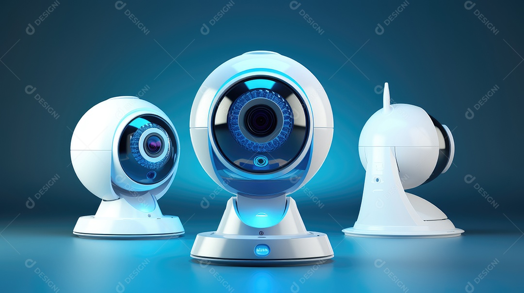 Câmera de segurança CCTV em fundo escuro