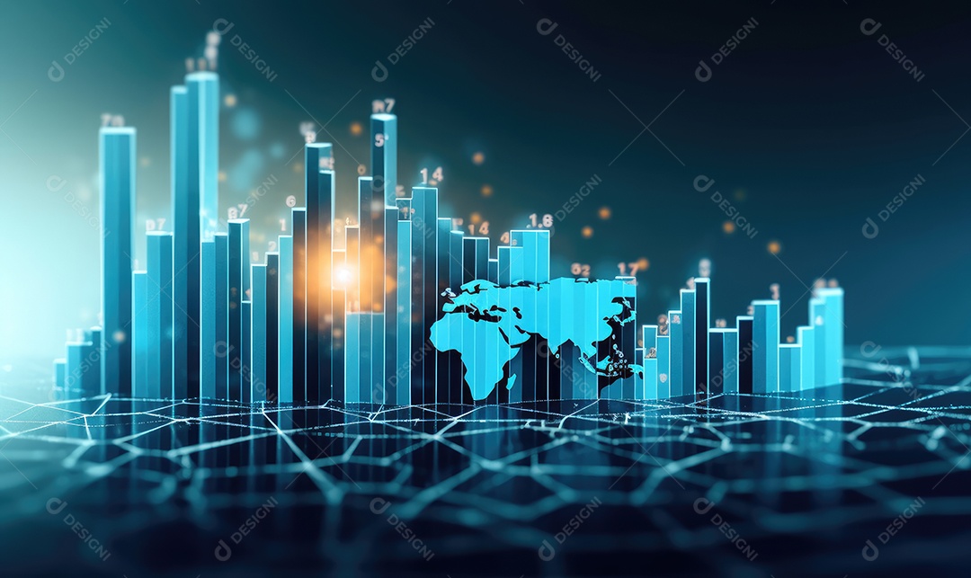 Gráfico do mercado de ações financeiro e gráfico de velas em fundo abstrato. Dupla exposição