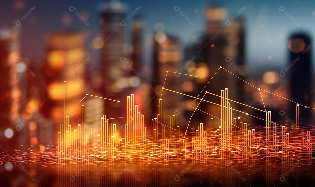 Gráfico do mercado de ações financeiro e gráfico de velas em fundo abstrato. Dupla exposição
