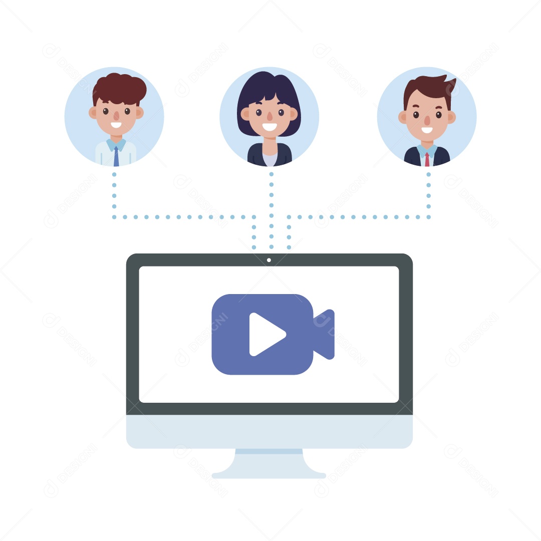 Ícone de Videochamada de Negócios Ilustração Vetor EPS