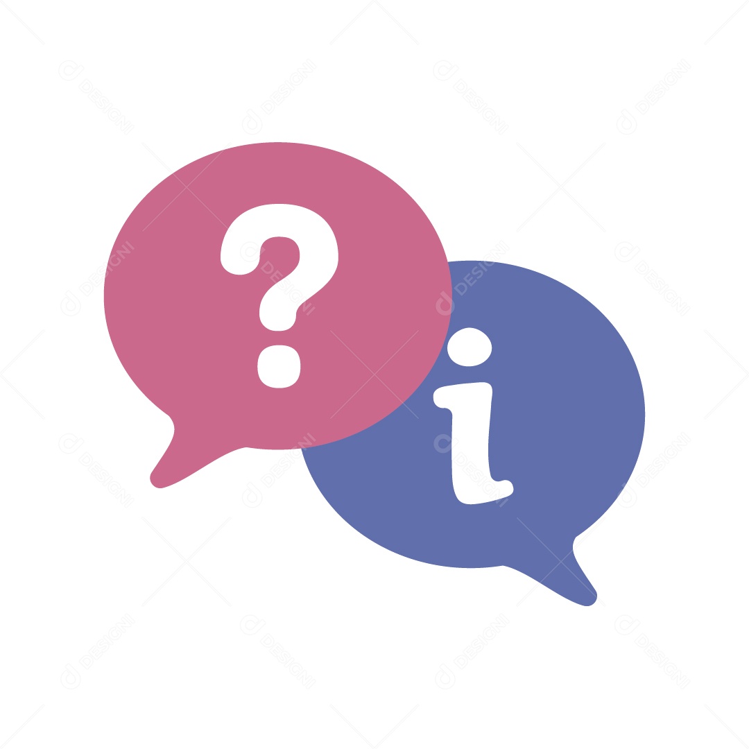 Ícone Informação e Dúvida Ilustração Vetor EPS