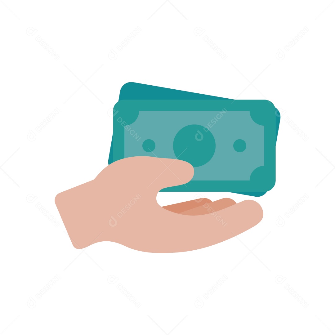 Empresário com Dinheiro na Mão Ilustração Vetor EPS