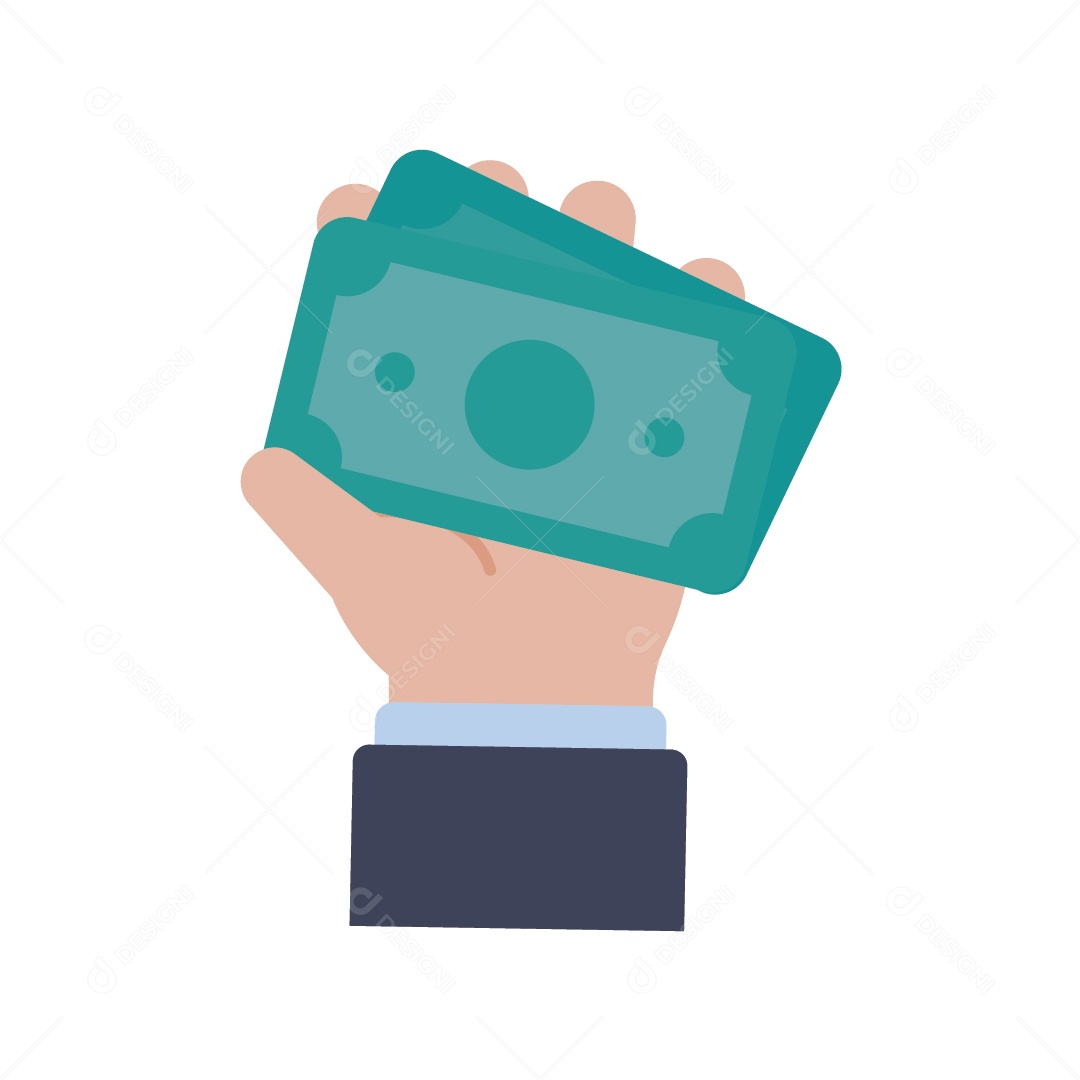 Empresário Com Dinheiro na Mão Ilustração Vetor EPS