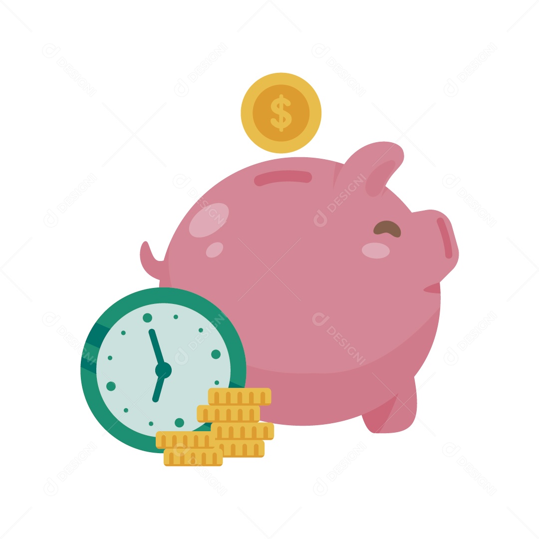 Cofre de Porquinho Ilustração Vetor EPS