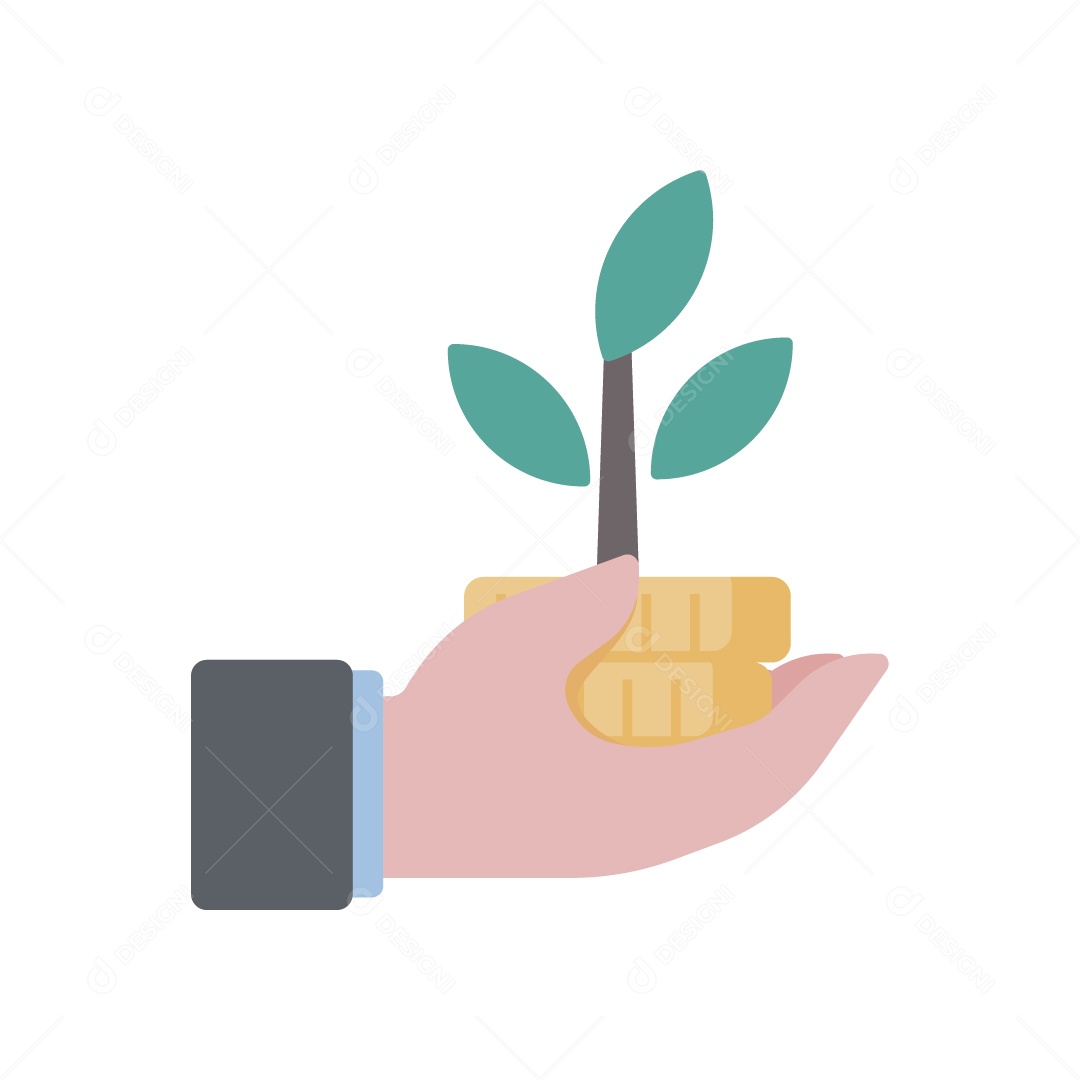 Empresário Economizando Ilustração Vetor EPS