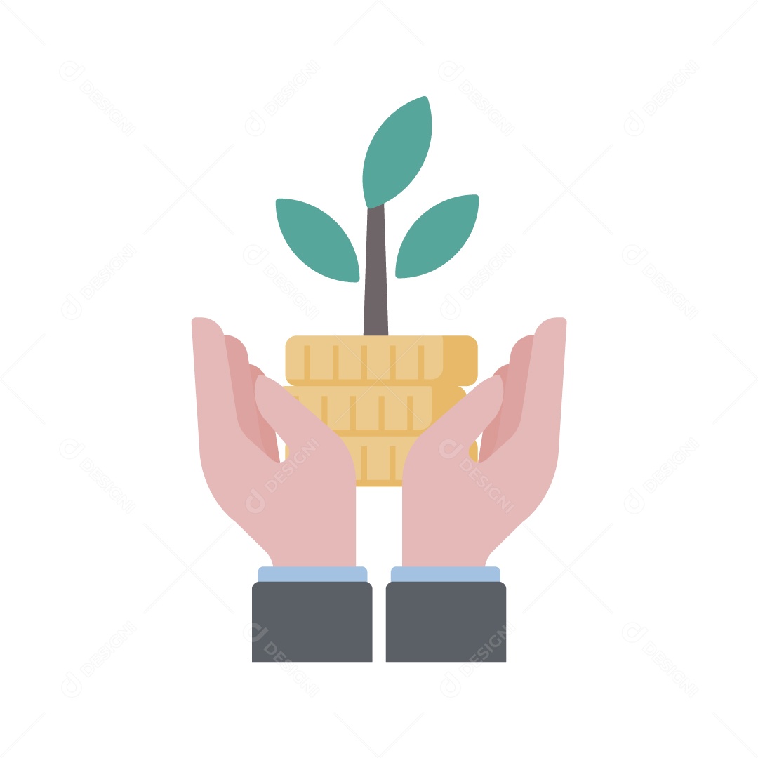 Empresário Economizando Ilustração Vetor EPS