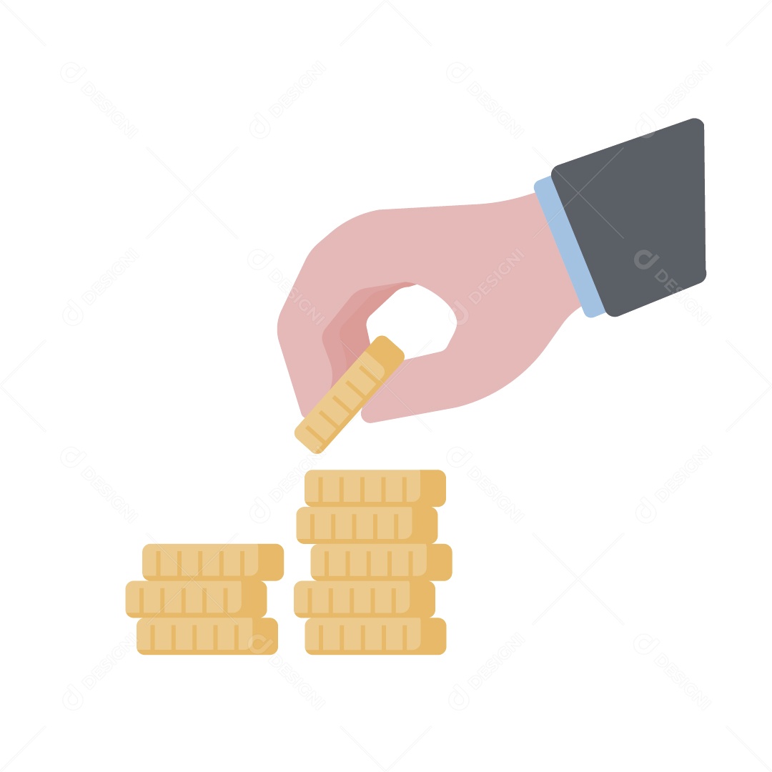 Empresário Economizando Ilustração Vetor EPS