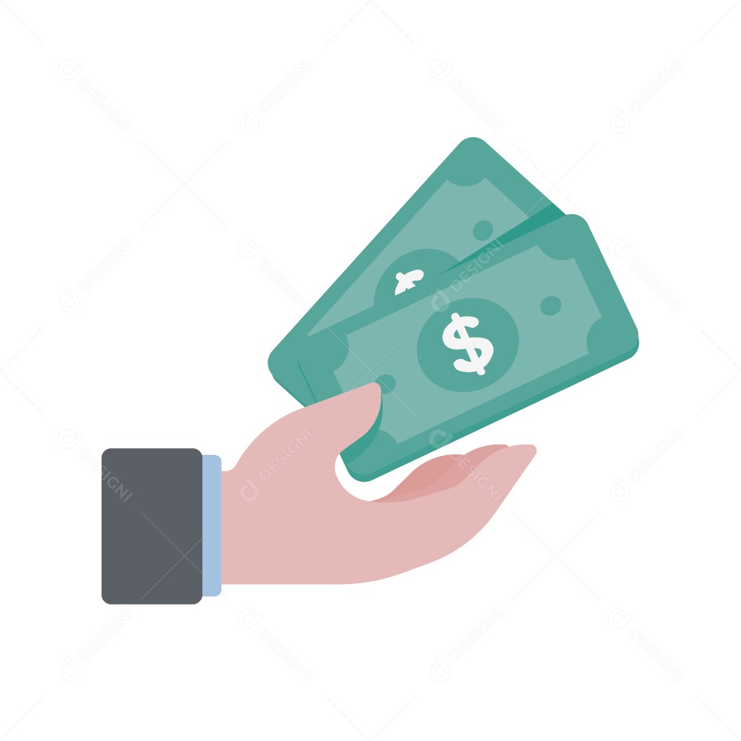 Empresário Segurando Dinheiro Ilustração Vetor EPS