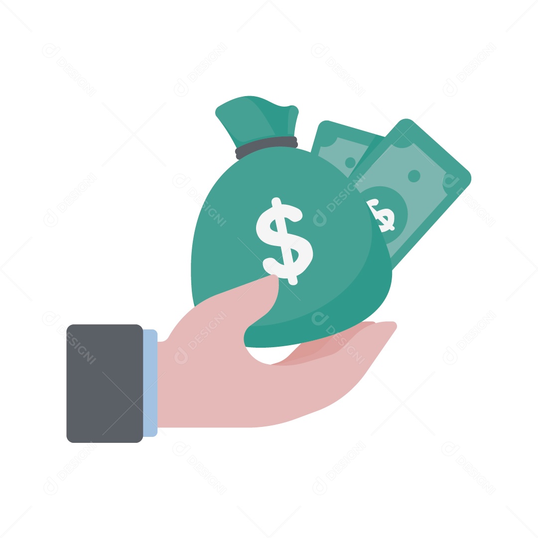 Empresário Segurando Dinheiro Ilustração Vetor EPS