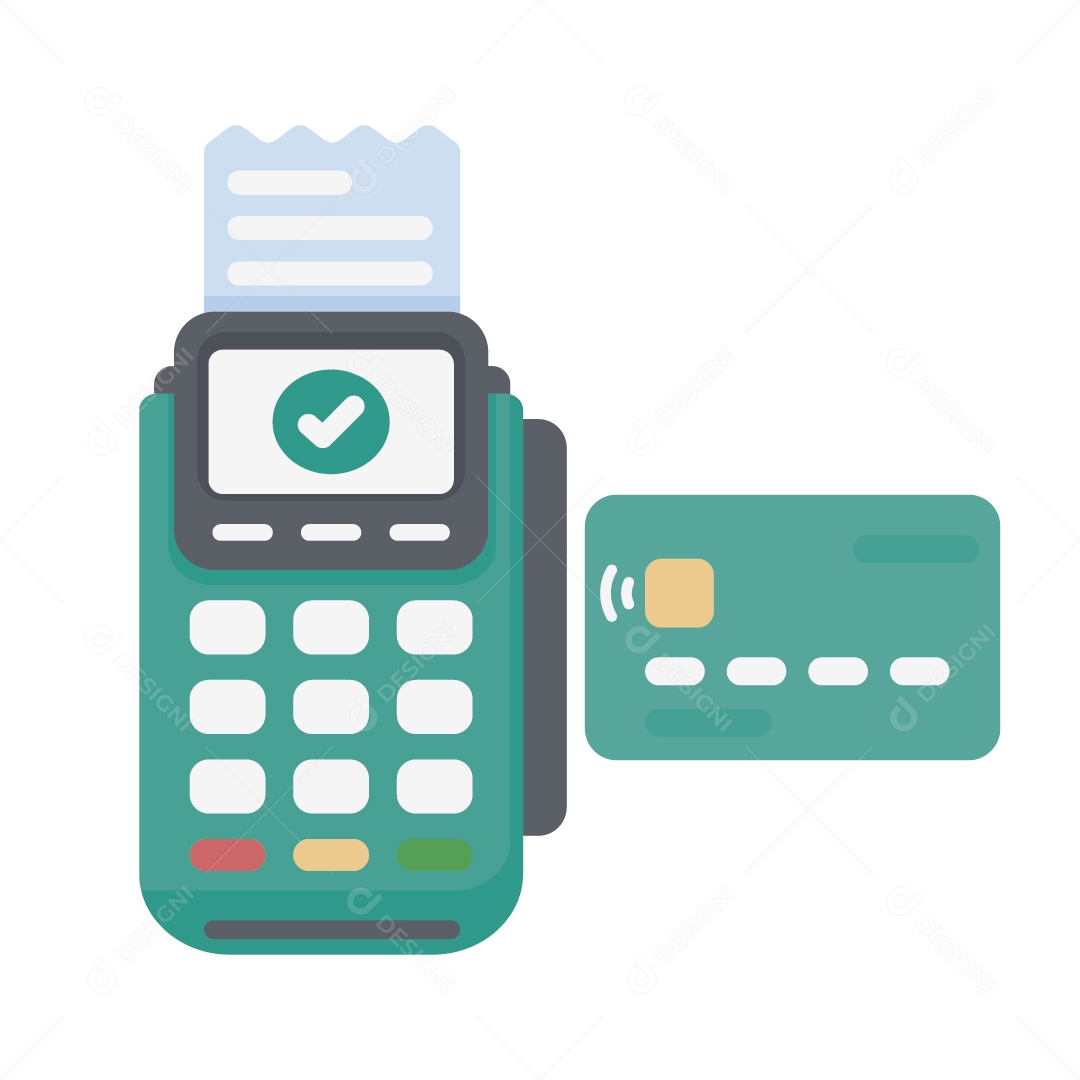 Maquina de Cartão de Credito Ilustração Vetor EPS