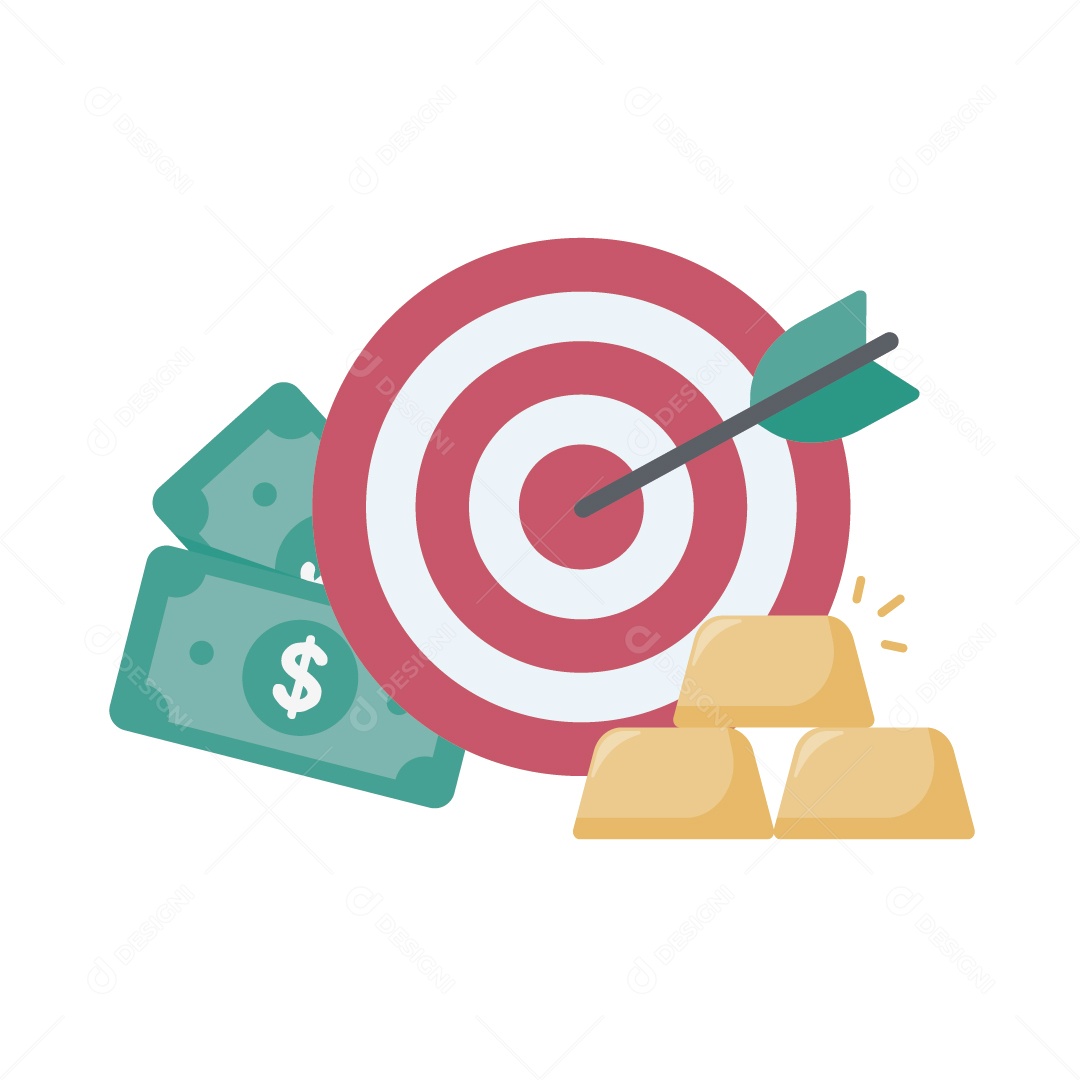 Conceito de Alvo Financeiro Ilustração Vetor EPS