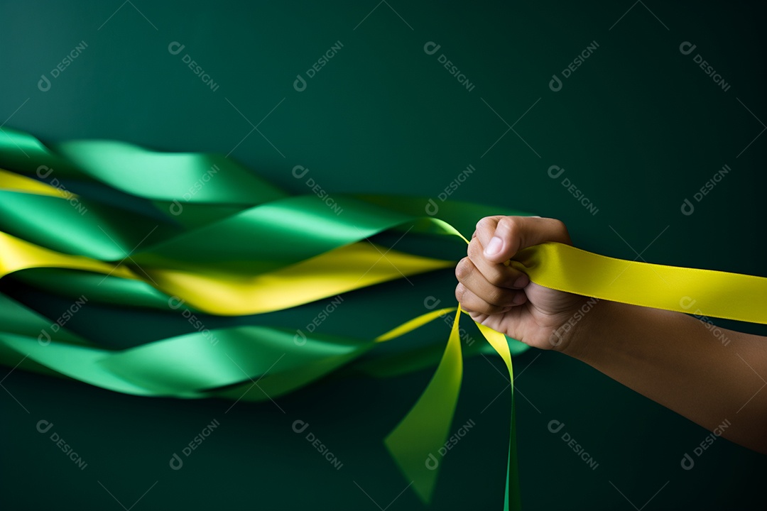 Fitas verde e amarelo para comemoração do 7 de setembro