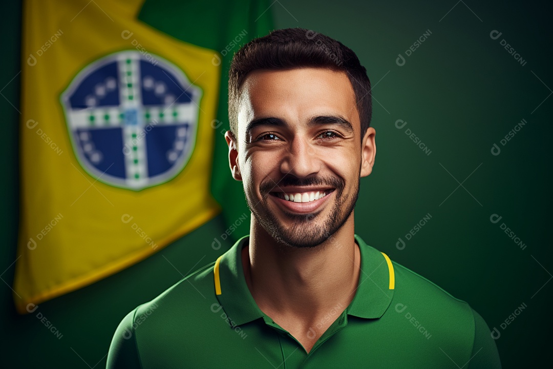 Homem sorridente em comemoração do 7 de setembro