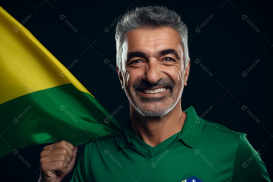 Homem sorridente em comemoração do 7 de setembro